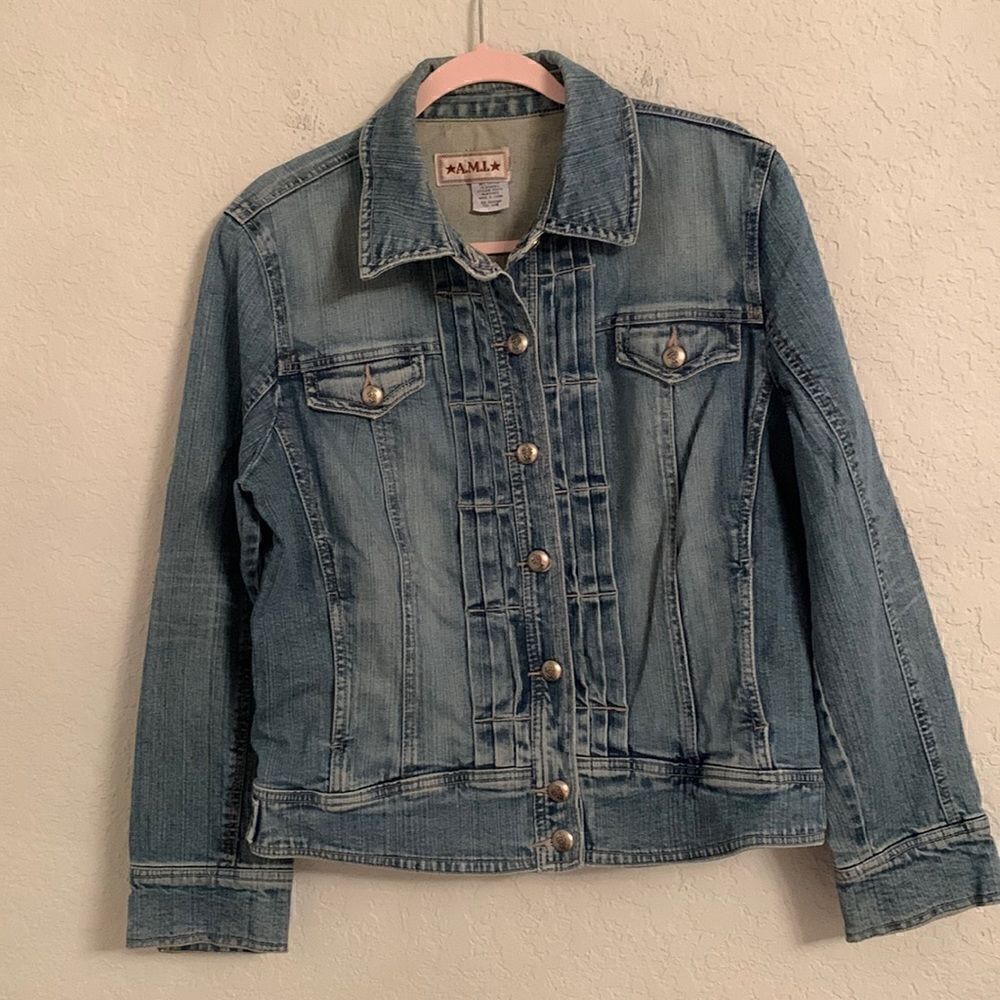 A.M.I. Cotton Blend Denim Jean Jacket Women’s Size L